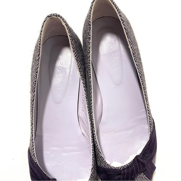 Boden Purple Plaid Tweed Kitten Heel Velvet Bow Pointed Heels 40 9usa - Picture 3 of 13